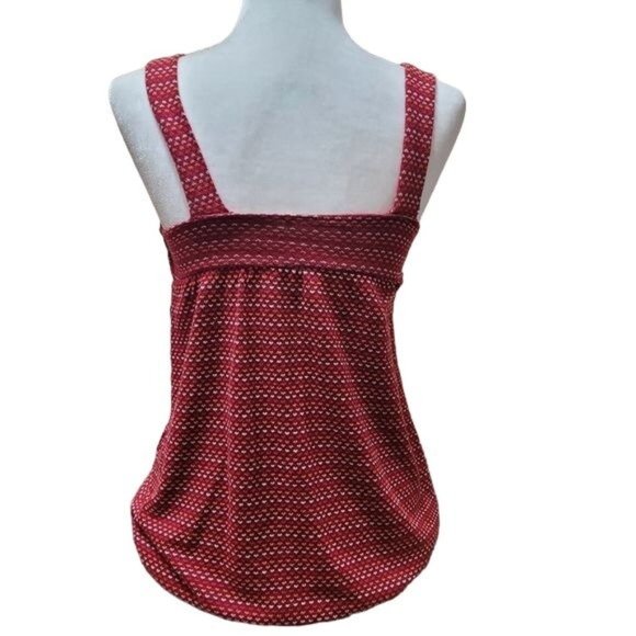 Unbranded Women's Size Medium Red Heart Print Tank Top Knit Banded Waist - Picture 5 of 7